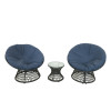 Modern Steel Papasan Swivel Chair Sets of 3Cushioned Seat for Indoor Outdoor Use for Living Room Courtyard & Hotel Furniture