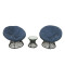 Modern Steel Papasan Swivel Chair Sets of 3Cushioned Seat for Indoor Outdoor Use for Living Room Courtyard & Hotel Furniture