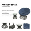 Modern Steel Papasan Swivel Chair Sets of 3Cushioned Seat for Indoor Outdoor Use for Living Room Courtyard & Hotel Furniture