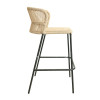 Outdoor Modern Garden Rattan Bistro Counter Height bar Chairs Furniture Outdoor Patio Steel Frame Rope Bar Stools with Back