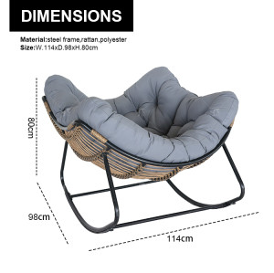 Modern Outdoor Garden Rattan Rocking Chair Popular Leisure Recliner Relaxing Lazy Chair  Popularr Garden Chair