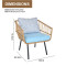 Steel Tube Rattan Casual 3 Piece Set Outdoor Furniture Bistro Set Outdoor Garden Colorful Balcony Table and Chair Set