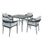 Outdoor Modern Hot Selling Good Quality Polyrattan Garden Furniture Dining Aluminum  Rattan Dining Rattan Dining Set of 5