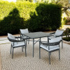 Outdoor Modern Hot Selling Good Quality Polyrattan Garden Furniture Dining Aluminum  Rattan Dining Rattan Dining Set of 5