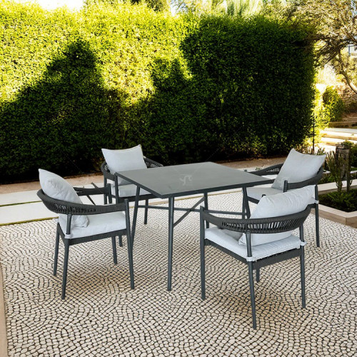 Outdoor Modern Hot Selling Good Quality Polyrattan Garden Furniture Dining Aluminum  Rattan Dining Rattan Dining Set of 5