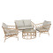 All Day Outdoor Steel 4 Seat Garden Sectional Sofa Sofa Furniture Rattan Outdoor Terrace Session Set