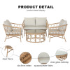 All Day Outdoor Steel 4 Seat Garden Sectional Sofa Sofa Furniture Rattan Outdoor Terrace Session Set