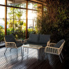 All Day Outdoor Steel 4 Seat Garden Sectional Sofa Sofa Furniture Rattan Outdoor Terrace Session Set
