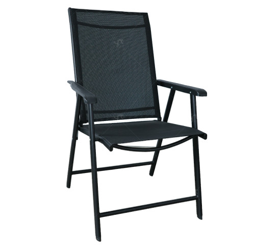 Teslin Modern Comfort Foldable Structure Metal  Patio Chair with Arm Popular Outdoor Garden Chair for Park Use Fabric Design
