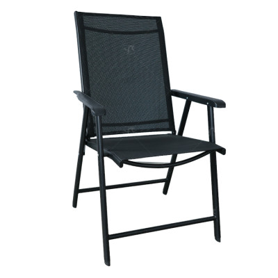 Teslin Modern Comfort Foldable Structure Metal  Patio Chair with Arm Popular Outdoor Garden Chair for Park Use Fabric Design