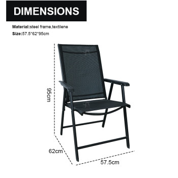 Teslin Modern Comfort Foldable Structure Metal  Patio Chair with Arm Popular Outdoor Garden Chair for Park Use Fabric Design