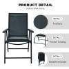Teslin Modern Comfort Foldable Structure Metal  Patio Chair with Arm Popular Outdoor Garden Chair for Park Use Fabric Design
