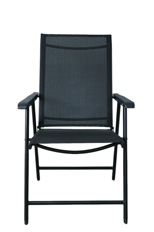 Teslin Modern Comfort Foldable Structure Metal  Patio Chair with Arm Popular Outdoor Garden Chair for Park Use Fabric Design
