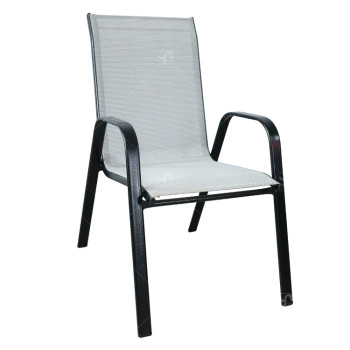 2x1 Teslin Modern Comfort Flex Metal Patio Chair with Arm Popular Outdoor Garden Chair for Park Use  Teslin Design