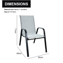 2x1 Teslin Modern Comfort Flex Metal Patio Chair with Arm Popular Outdoor Garden Chair for Park Use  Teslin Design