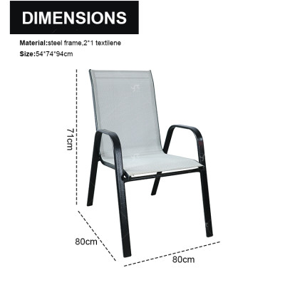 2x1 Teslin Modern Comfort Flex Metal Patio Chair with Arm Popular Outdoor Garden Chair for Park Use  Teslin Design