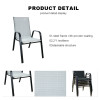2x1 Teslin Modern Comfort Flex Metal Patio Chair with Arm Popular Outdoor Garden Chair for Park Use  Teslin Design