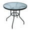 Outdoor Patio Side Table Garden Round Table with Water Wave Glass Metal Steel Iron Dining Outdoor Table for Garden