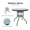 Outdoor Patio Side Table Garden Round Table with Water Wave Glass Metal Steel Iron Dining Outdoor Table for Garden