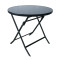 Outdoor Folding Patio Side Table Garden Round Table with Silk Printing Glass Metal Steel Iron Dining Outdoor Table