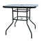 Outdoor Patio Side Square Table Garden Table with Silk Printing Glass Metal Steel Iron Dining Outdoor Table