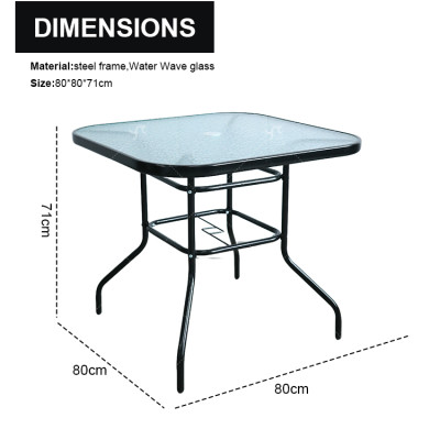Hot Sale Outdoor Patio Side Square Table Garden Table with  Metal Steel Iron Dining Outdoor Table