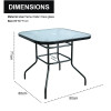 Hot Sale Outdoor Patio Side Square Table Garden Table with Metal Steel Iron Dining Outdoor Table