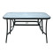Hot Sale Outdoor Patio Side Square Table Garden Table with Printed Glass Metal Steel Iron Dining Outdoor Table