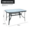 Hot Sale Outdoor Patio Side Square Table Garden Table with Printed Glass Metal Steel Iron Dining Outdoor Table