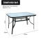 Hot Sale Outdoor Patio Side Square Table Garden Table with Printed Glass Metal Steel Iron Dining Outdoor Table