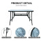 Hot Sale Outdoor Patio Side Square Table Garden Table with Printed Glass Metal Steel Iron Dining Outdoor Table
