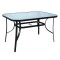 Hot Sale Outdoor Patio Side Square Table Garden Table with Water Wave Glass Metal Steel Iron Dining Outdoor Table