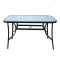 Hot Sale Outdoor Patio Side Square Table Garden Table with Water Wave Glass Metal Steel Iron Dining Outdoor Table