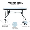 Hot Sale Outdoor Patio Side Square Table Garden Table with Water Wave Glass Metal Steel Iron Dining Outdoor Table