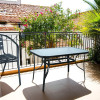 Hot Sale Outdoor Patio Side Square Table Garden Table with Water Wave Glass Metal Steel Iron Dining Outdoor Table