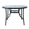 Outdoor Patio Round Table Garden Round Table with Silk Printing Glass Metal Steel Iron Dining Outdoor Table for Garden