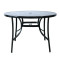 Outdoor Patio Round Table Garden Round Table with Silk Printing Glass Metal Steel Iron Dining Outdoor Table for Garden