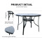 Outdoor Patio Round Table Garden Round Table with Silk Printing Glass Metal Steel Iron Dining Outdoor Table for Garden