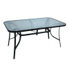 Hot Sale Outdoor Patio Side Square Table Garden Table with Water Wave Glass Metal Steel Iron Dining Outdoor Table