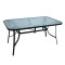 Hot Sale Outdoor Patio Side Square Table Garden Table with Water Wave Glass Metal Steel Iron Dining Outdoor Table