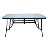 Hot Sale Outdoor Patio Side Square Table Garden Table with Water Wave Glass Metal Steel Iron Dining Outdoor Table