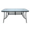 Hot Sale Outdoor Patio Side Square Table Garden Table with Water Wave Glass Metal Steel Iron Dining Outdoor Table