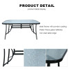 Hot Sale Outdoor Patio Side Square Table Garden Table with Water Wave Glass Metal Steel Iron Dining Outdoor Table