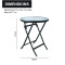 Outdoor Folding Patio Side Table Garden Round Table with Water Wave Glass Metal Steel Iron Dining Outdoor Table for Garden