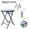 Outdoor Folding Patio Side Table Garden Round Table with Water Wave Glass Metal Steel Iron Dining Outdoor Table for Garden