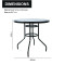 Outdoor Steel Patio Side Table Garden Round Table with Printed Glass Metal Steel Iron Dining Outdoor Table for Garden