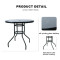Outdoor Patio Side Table Garden Round Table with Silk Printing Glass Metal Steel Iron Dining Outdoor Table for Garden