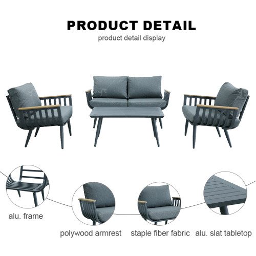 New Modern Design Garden Furniture Outdoor Sofa Outdoor Garden Furniture Luxury Sofa Set 4 Pieces