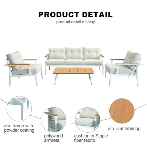 New Modern Design Garden Furniture Outdoor Sofa Outdoor Garden Furniture Luxury  Sofa Set 4 Pieces