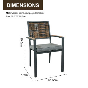 Outdoor Modern Hot Selling Good Quality Polyrattan Garden Furniture Dining  Rattan Dining alu Dining Set of 7
